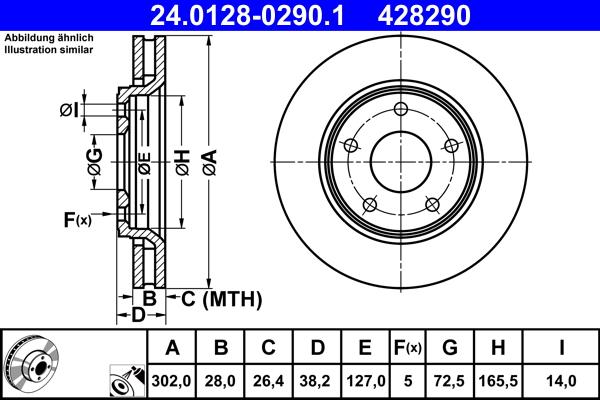 ATE 24.0128-0290.1 - Discofreno autozon.pro