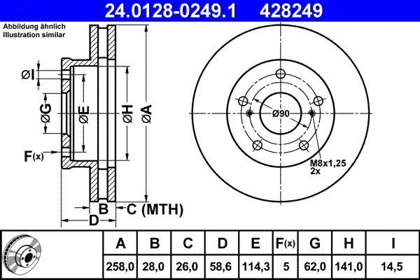 ATE 24.0128-0249.1 - Discofreno autozon.pro