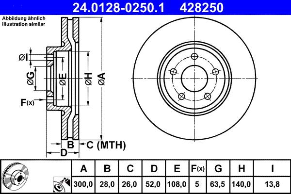 ATE 24.0128-0250.1 - Discofreno autozon.pro