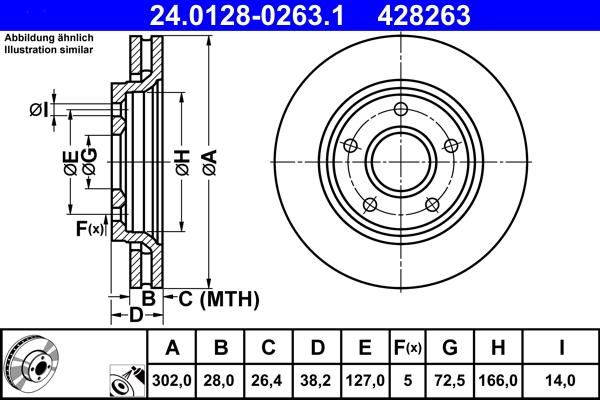 ATE 24.0128-0263.1 - Discofreno autozon.pro