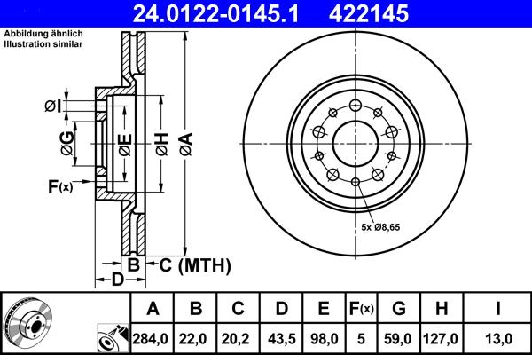 ATE 24.0122-0145.1 - Discofreno autozon.pro