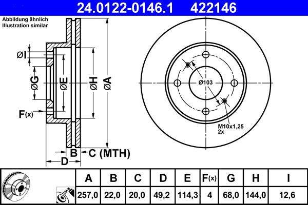 ATE 24.0122-0146.1 - Discofreno autozon.pro