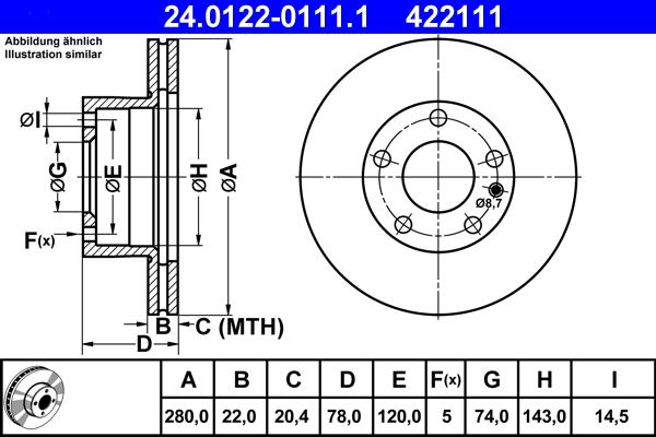 ATE 24.0122-0111.1 - Discofreno autozon.pro