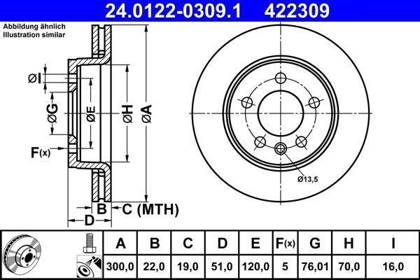 ATE 24.0122-0309.1 - Discofreno autozon.pro