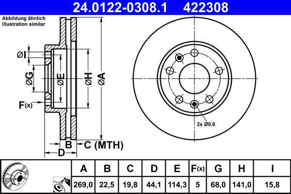 ATE 24.0122-0308.1 - Discofreno autozon.pro