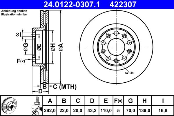 ATE 24.0122-0307.1 - Discofreno autozon.pro