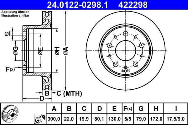 ATE 24.0122-0298.1 - Discofreno autozon.pro