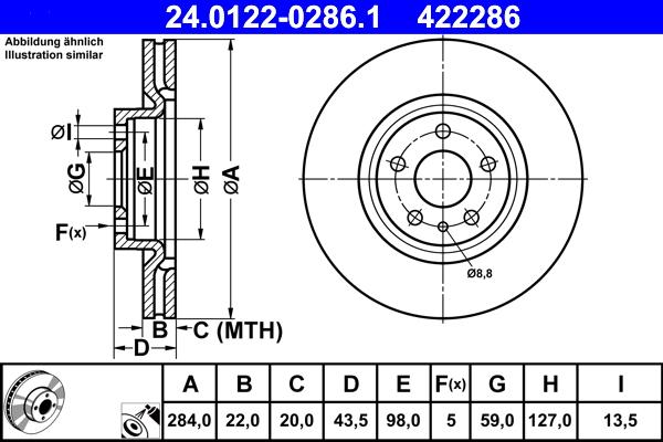 ATE 24.0122-0286.1 - Discofreno autozon.pro