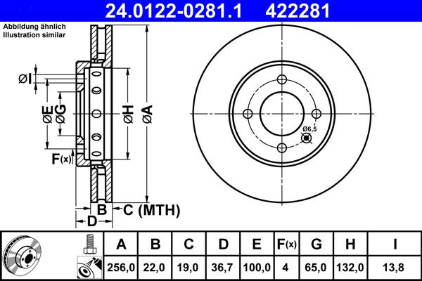 ATE 24.0122-0281.1 - Discofreno autozon.pro