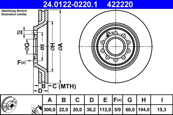 ATE 24.0122-0220.1 - Discofreno autozon.pro