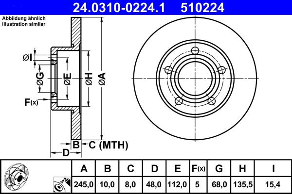 ATE 24.0310-0224.1 - Discofreno autozon.pro