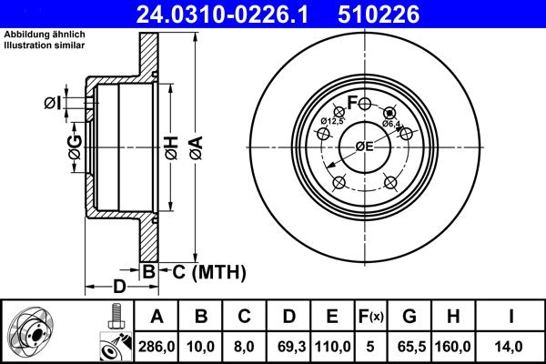 ATE 24.0310-0226.1 - Discofreno autozon.pro