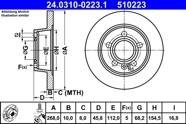 ATE 24.0310-0223.1 - Discofreno autozon.pro