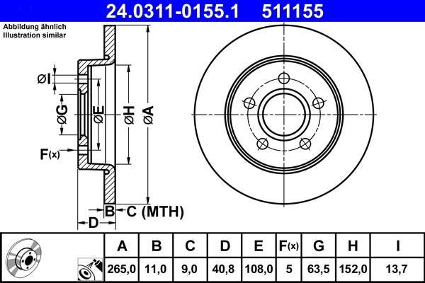 ATE 24.0311-0155.1 - Discofreno autozon.pro