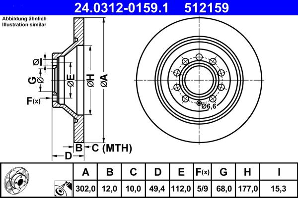 ATE 24.0312-0159.1 - Discofreno autozon.pro