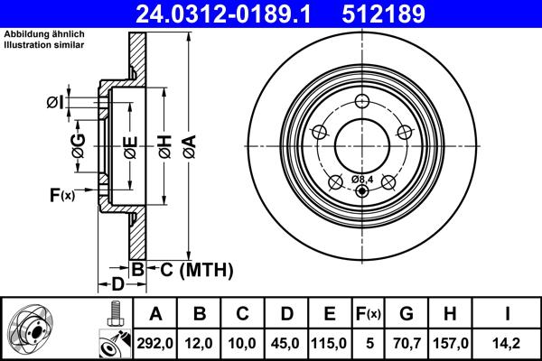 ATE 24.0312-0189.1 - Discofreno autozon.pro