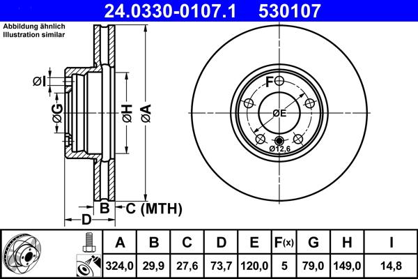 ATE 24.0330-0107.1 - Discofreno autozon.pro