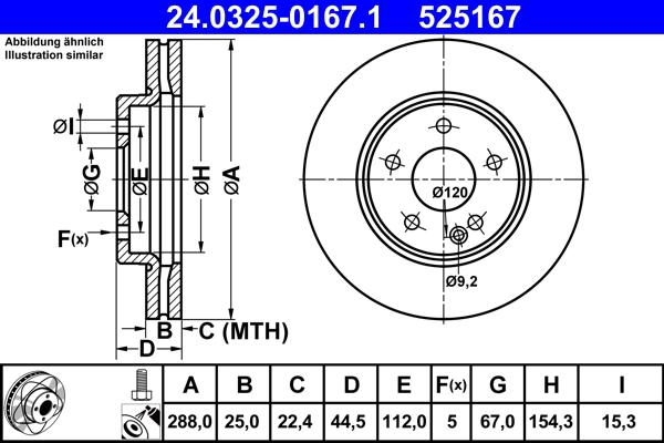 ATE 24.0325-0167.1 - Discofreno autozon.pro