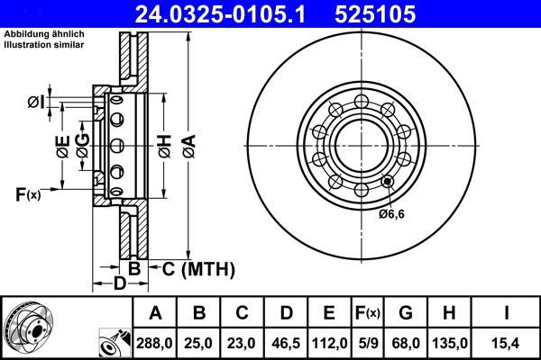 ATE 24.0325-0105.1 - Discofreno autozon.pro