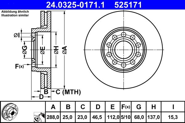 ATE 24.0325-0171.1 - Discofreno autozon.pro