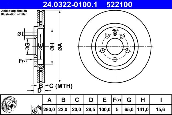 ATE 24.0322-0100.1 - Discofreno autozon.pro