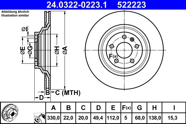 ATE 24.0322-0223.1 - Discofreno autozon.pro