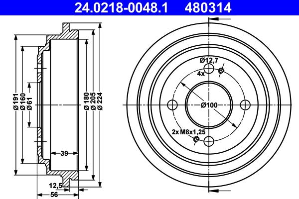 ATE 24.0218-0048.1 - Tamburo freno autozon.pro