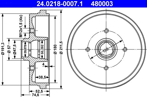 ATE 24.0218-0007.1 - Tamburo freno autozon.pro