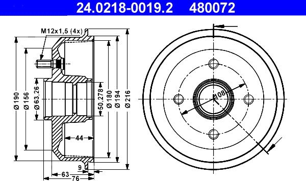 ATE 24.0218-0019.2 - Tamburo freno autozon.pro