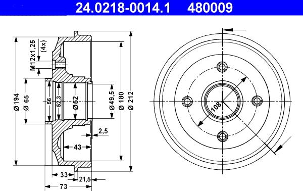 ATE 24.0218-0014.1 - Tamburo freno autozon.pro