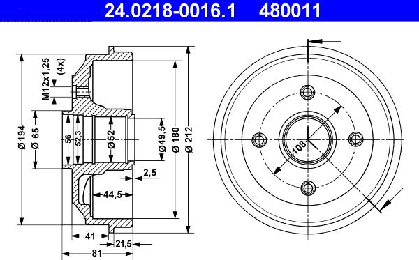 ATE 24.0218-0016.1 - Tamburo freno autozon.pro