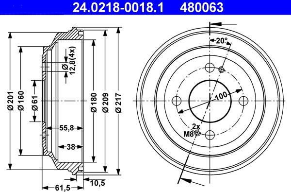 ATE 24.0218-0018.1 - Tamburo freno autozon.pro