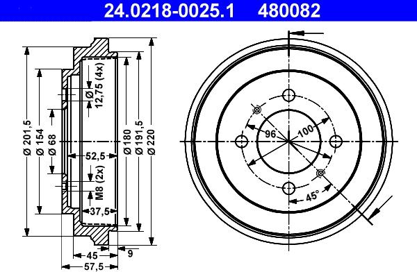 ATE 24.0218-0025.1 - Tamburo freno autozon.pro