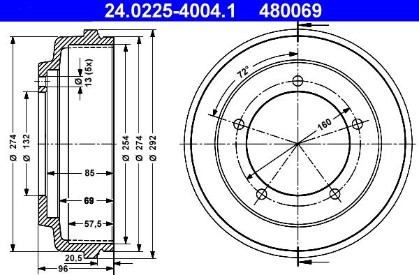 ATE 24.0225-4004.1 - Tamburo freno autozon.pro