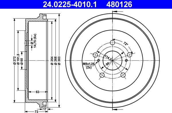 ATE 24.0225-4010.1 - Tamburo freno autozon.pro