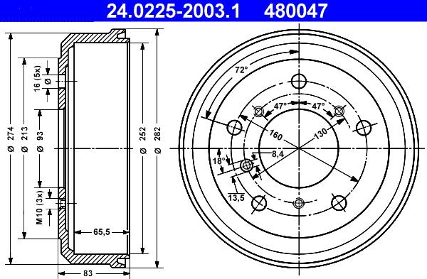 ATE 24.0225-2003.1 - Tamburo freno autozon.pro