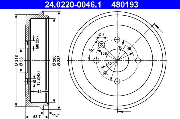 ATE 24.0220-0046.1 - Tamburo freno autozon.pro