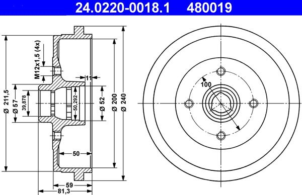 ATE 24.0220-0018.1 - Tamburo freno autozon.pro