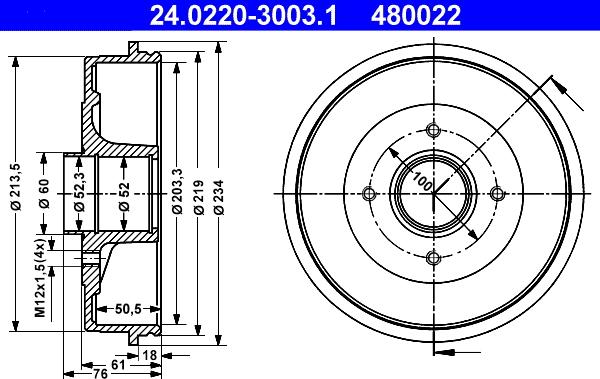 ATE 24.0220-3003.1 - Tamburo freno autozon.pro