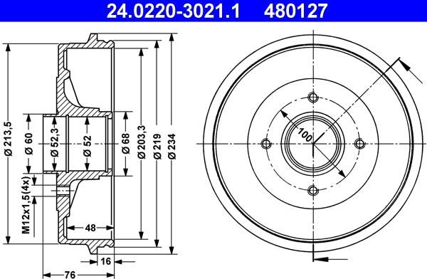 ATE 24.0220-3021.1 - Tamburo freno autozon.pro