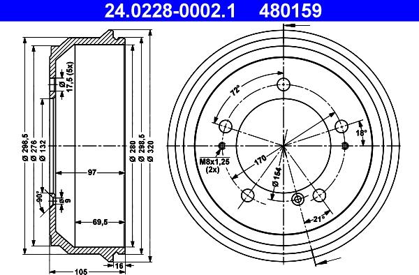 ATE 24.0228-0002.1 - Tamburo freno autozon.pro