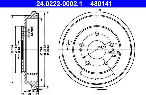 ATE 24.0222-0002.1 - Tamburo freno autozon.pro