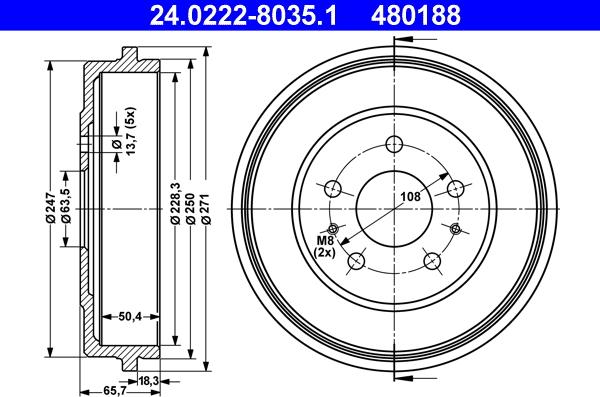 ATE 24.0222-8035.1 - Tamburo freno autozon.pro