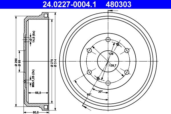 ATE 24.0227-0004.1 - Tamburo freno autozon.pro