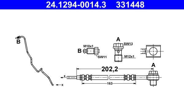 ATE 24.1294-0014.3 - Flessibile del freno autozon.pro