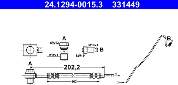 ATE 24.1294-0015.3 - Flessibile del freno autozon.pro