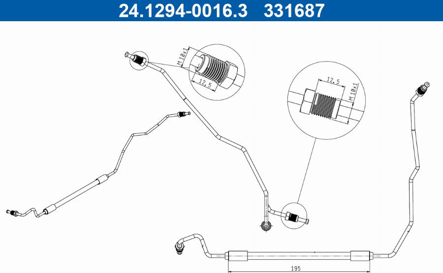 ATE 24.1294-0016.3 - Flessibile del freno autozon.pro