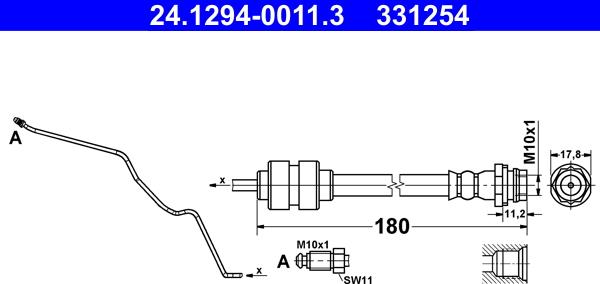 ATE 24.1294-0011.3 - Flessibile del freno autozon.pro