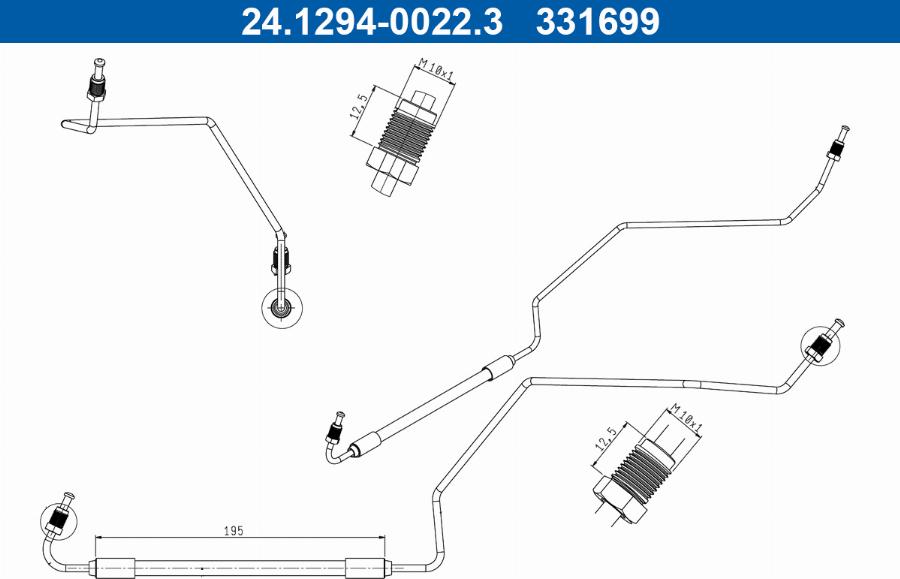 ATE 24.1294-0022.3 - Flessibile del freno autozon.pro