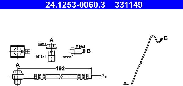 ATE 24.1253-0060.3 - Flessibile del freno autozon.pro